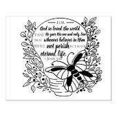 John 3:16 Bibel Verse Floral Light Bulb Gummistempel (Prägung)