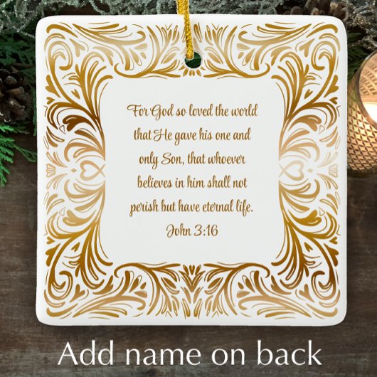 John 3:16 Bibelschrift Personalisierte Weihnachten Keramikornament