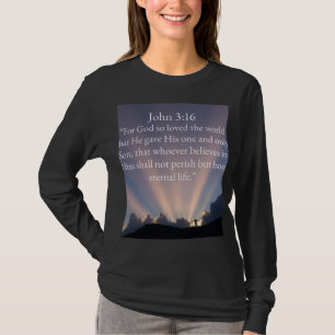 John 3:16 Bibelvers Damen Langarmshirt T-Shirt