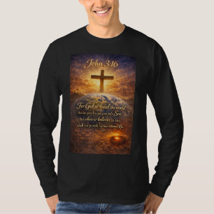 John 3:16 Bibelvers Langarmshirt für Männer T-Shirt