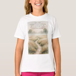 John 3:16 Bibelvers Mädchen T-Shirt