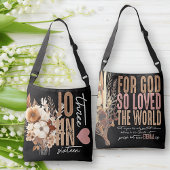 John 3:16 Bibelverse Black Tote Bag Tragetaschen Mit Langen Trägern