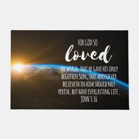 John 3:16 Bibelverse Christlich Fußmatte (Vorderseite)