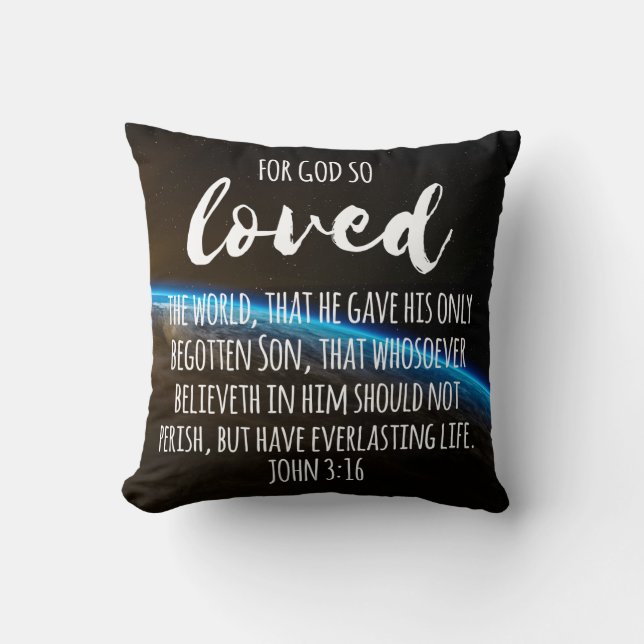 John 3:16 Bibelverse Christlich Kissen (Vorderseite)