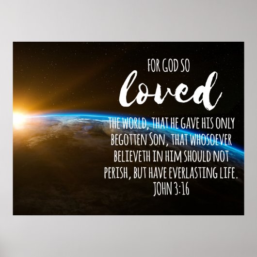 John 3:16 Bibelverse Christlich Poster (Vorne)