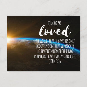 John 3:16 Bibelverse Christlich Postkarte