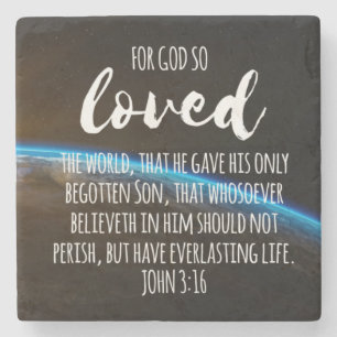 John 3:16 Bibelverse Christlich Steinuntersetzer