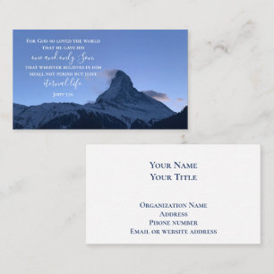 John 3:16 Bibelverse Matterhorn Original Foto Visitenkarte