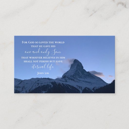 John 3:16 Bibelverse | Schweizer Alpen Original Fo Visitenkarte (Vorderseite)