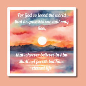 John 3:16 Bibelverse Sunset Waterproof Aufkleber