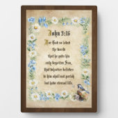 John 3:16 Bible Quote Tabletop Plaque with Easel Fotoplatte (Vorderseite)