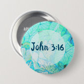 John 3:16 Bible Verse Button Button (Vorne & Hinten)