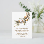 John 3:16 Bible Verse Christlich Gold Weihnachten (Stehend Vorderseite)