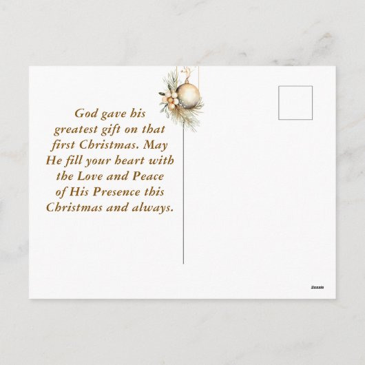 John 3:16 Bible Verse Christlich Gold Weihnachten (Rückseite)