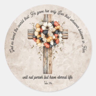 John 3:16 Bible Verse Classic Round Sticker