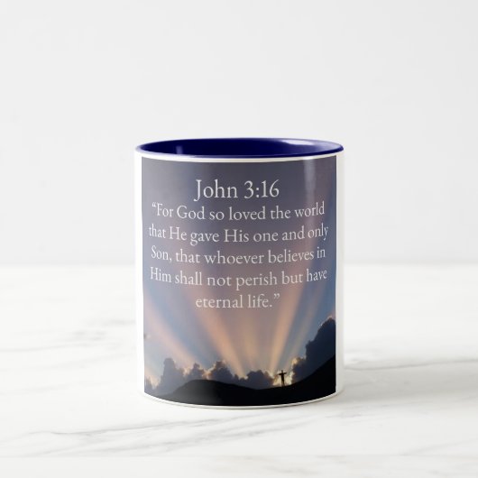 John 3:16 Bible Verse Coffee Mug Zweifarbige Tasse (Mittel)