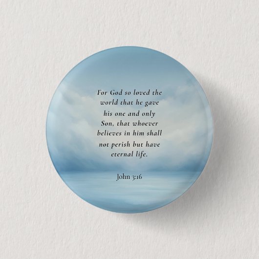 John 3:16 Bible Verse Image Button (Vorderseite)