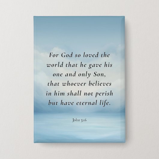 John 3:16 Bible Verse Image Button (Vorderseite)