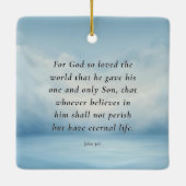 John 3:16 Bible Verse Image Keramikornament (Rückseite)