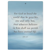 John 3:16 Bible Verse Image Klemmbrett (Rückseite)