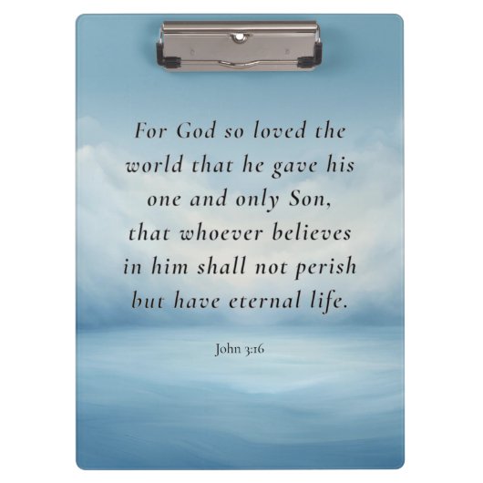 John 3:16 Bible Verse Image Klemmbrett (Vorderseite)