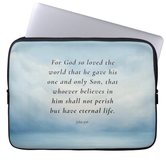 John 3:16 Bible Verse Image Laptopschutzhülle (Vorderseite)