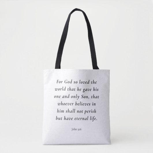 John 3:16 Bible Verse Image Tasche (Vorderseite)