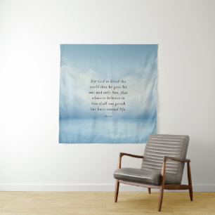 John 3:16 Bible Verse Image Wandteppich