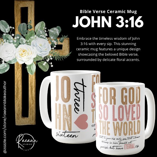 John 3:16 Bible Verse Keramik Tasse