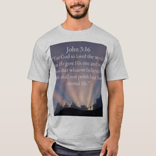 John 3:16 Bible Verse Men's Tee Shirt (Vorderseite)