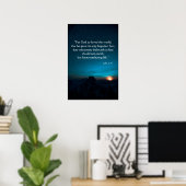 John 3:16 Bible Verse Night Blue Sky Poster (Heimbüro)