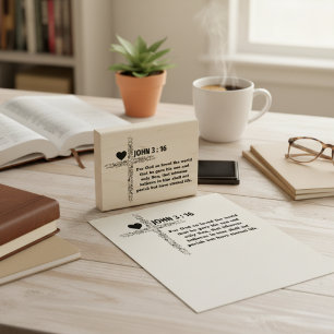 John 3:16 Bible Verse Rubber Briefmarke Gummistempel