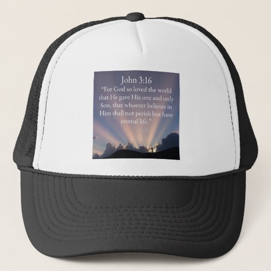 John 3:16 Bible Verse Trucker Hat Truckerkappe (Vorderseite)