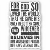 John 3:16 Bible Verse Vinyl Sticker (Vorderseite)