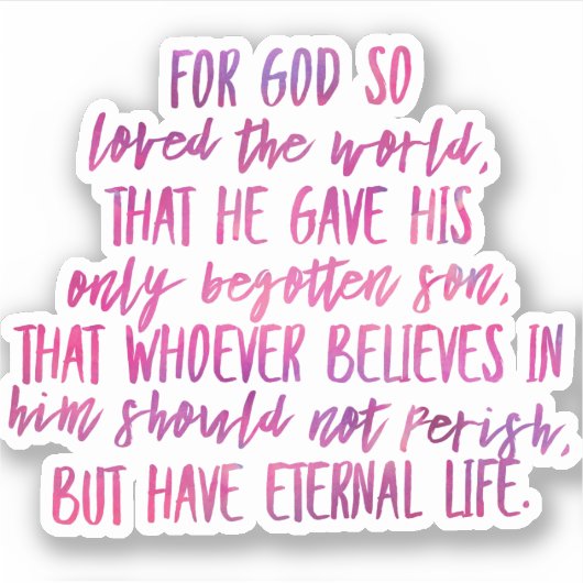 John 3:16 Bible Verse Vinyl Sticker (Vorderseite)