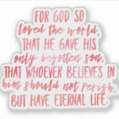 John 3:16 Bible Verse Vinyl Sticker (Vorderseite)
