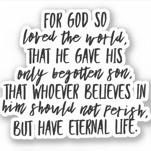 John 3:16 Bible Verse Vinyl Sticker (Vorderseite)