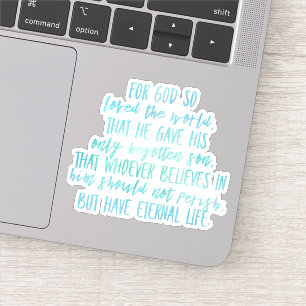 John 3:16 Bible Verse Vinyl Sticker