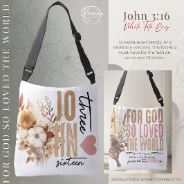 John 3:16 Bible Verse White Tote Bag Tragetaschen Mit Langen Trägern