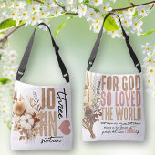 John 3:16 Bible Verse White Tote Bag Tragetaschen Mit Langen Trägern