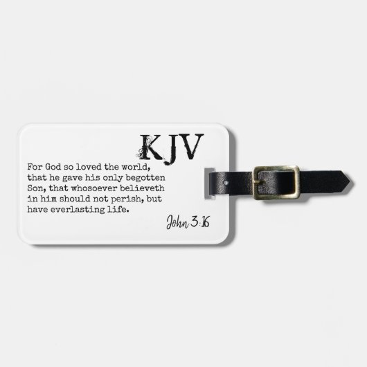 John 3:16 Bible Zitat - Kann individuell angepasst Gepäckanhänger (Vorderseite horizontal)