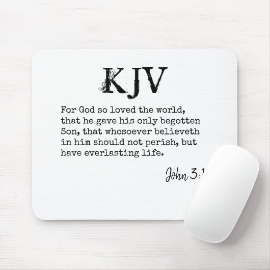 John 3:16 Bible Zitat - Kann individuell angepasst Mousepad (Mit Mouse)