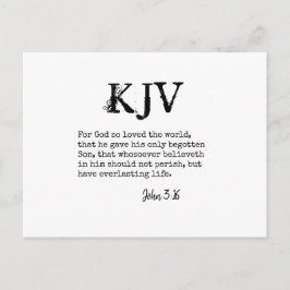 John 3:16 Bible Zitat - Kann individuell angepasst Postkarte