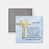 John 3:16 (blau) magnet (Vorderseite/Rückseite)
