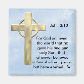 John 3:16 (blau) magnet (Vorne)
