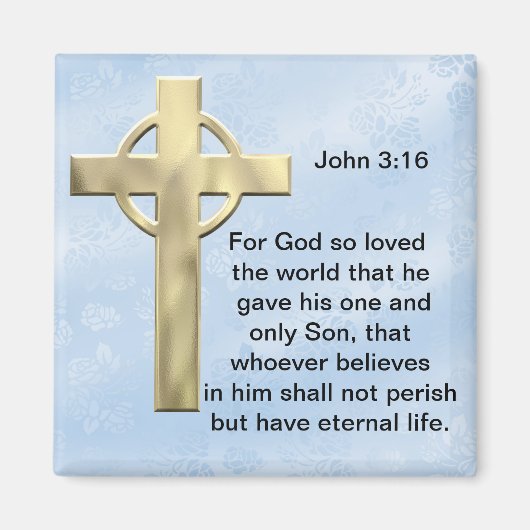 John 3:16 (blau) magnet (Vorne)