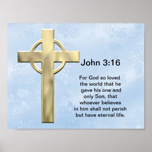 John 3:16 (blau) poster (Vorne)