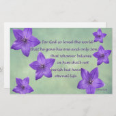 John 3:16 briefpapier (Vorne/Hinten)