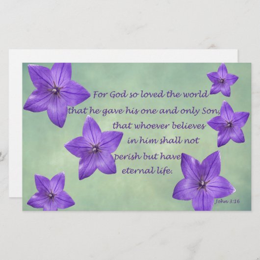 John 3:16 briefpapier (Vorne/Hinten)