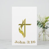 John 3:16 briefpapier (Stehend Vorderseite)